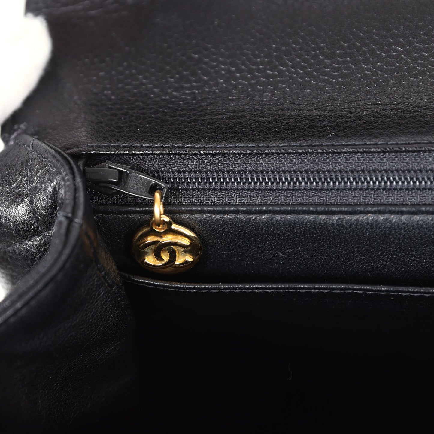 Chanel Vintage Kelly Flap Bag Black Caviar Gold Hardware