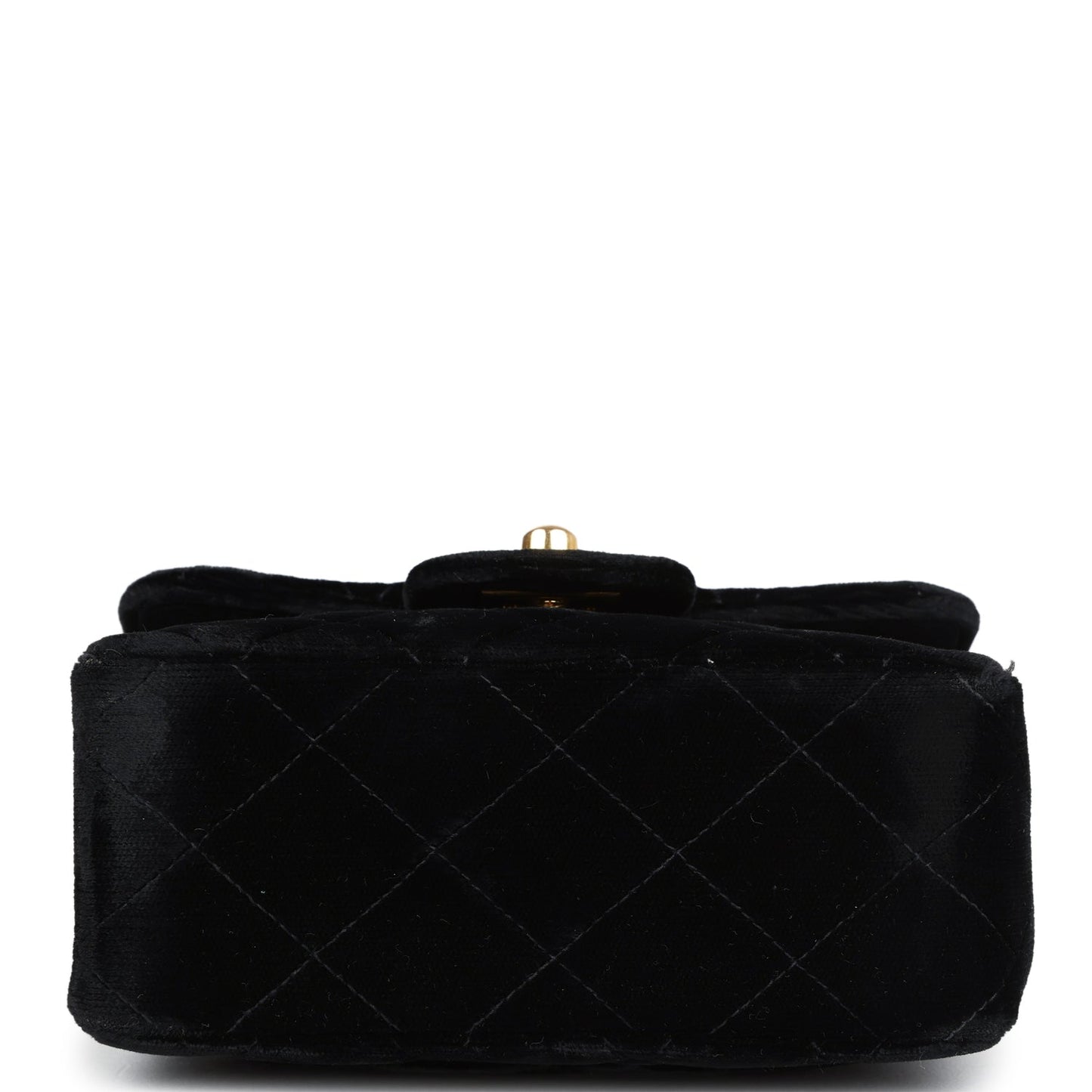 Chanel Vintage Micro Kelly Child Flap Bag Black Velvet Gold Hardware