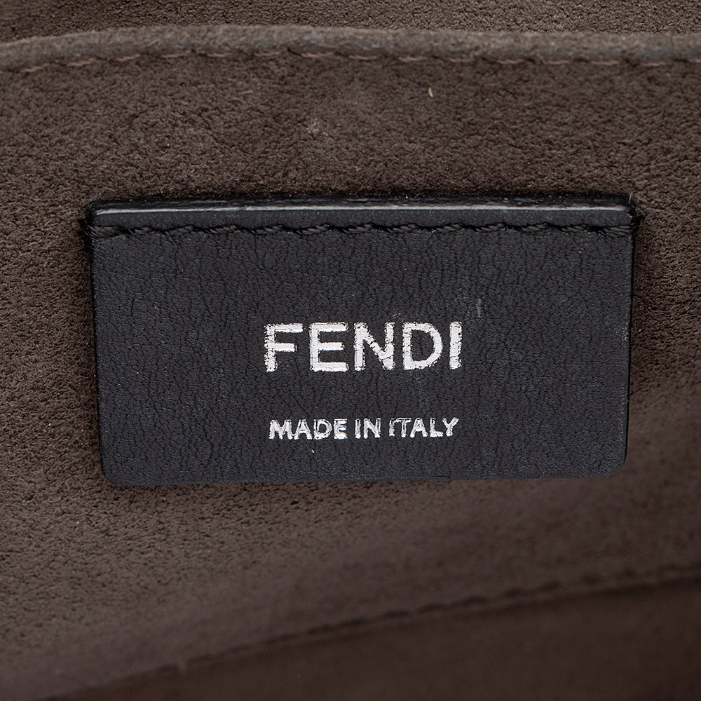 Fendi Calfskin Studded Kan I Medium Shoulder Bag