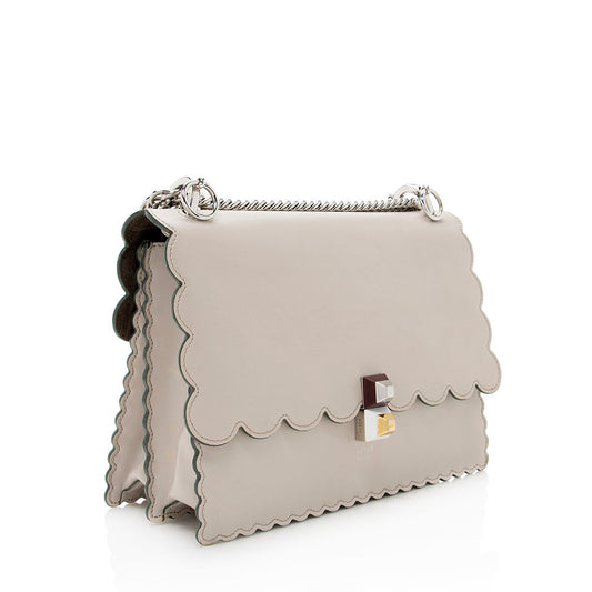 Fendi Calfskin Studded Kan I Medium Shoulder Bag