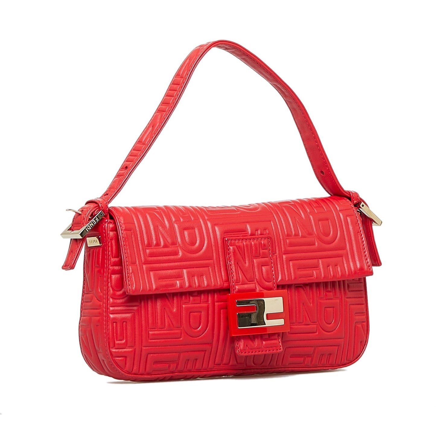 Fendi Embossed Leather Mamma Baguette