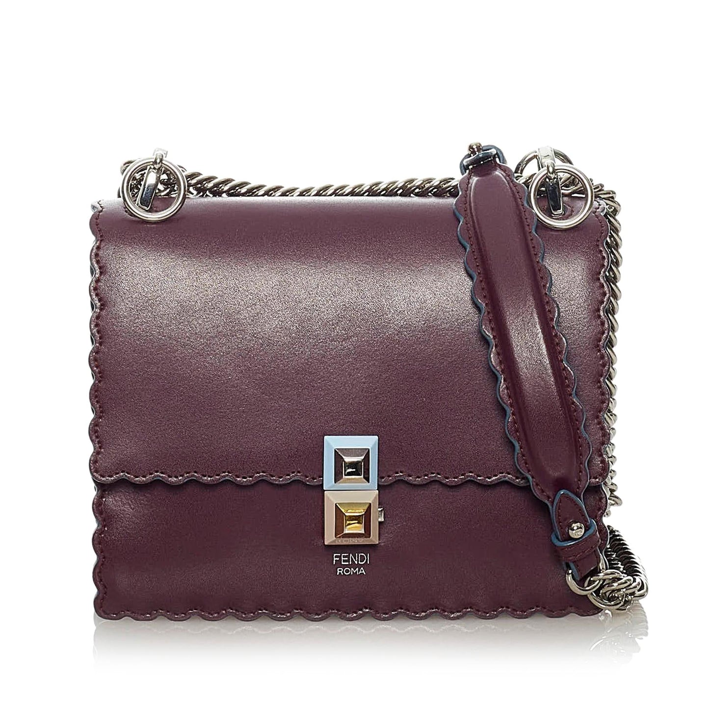 Fendi Kan I Leather Crossbody Bag