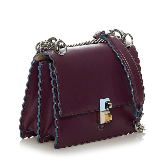 Fendi Kan I Leather Crossbody Bag