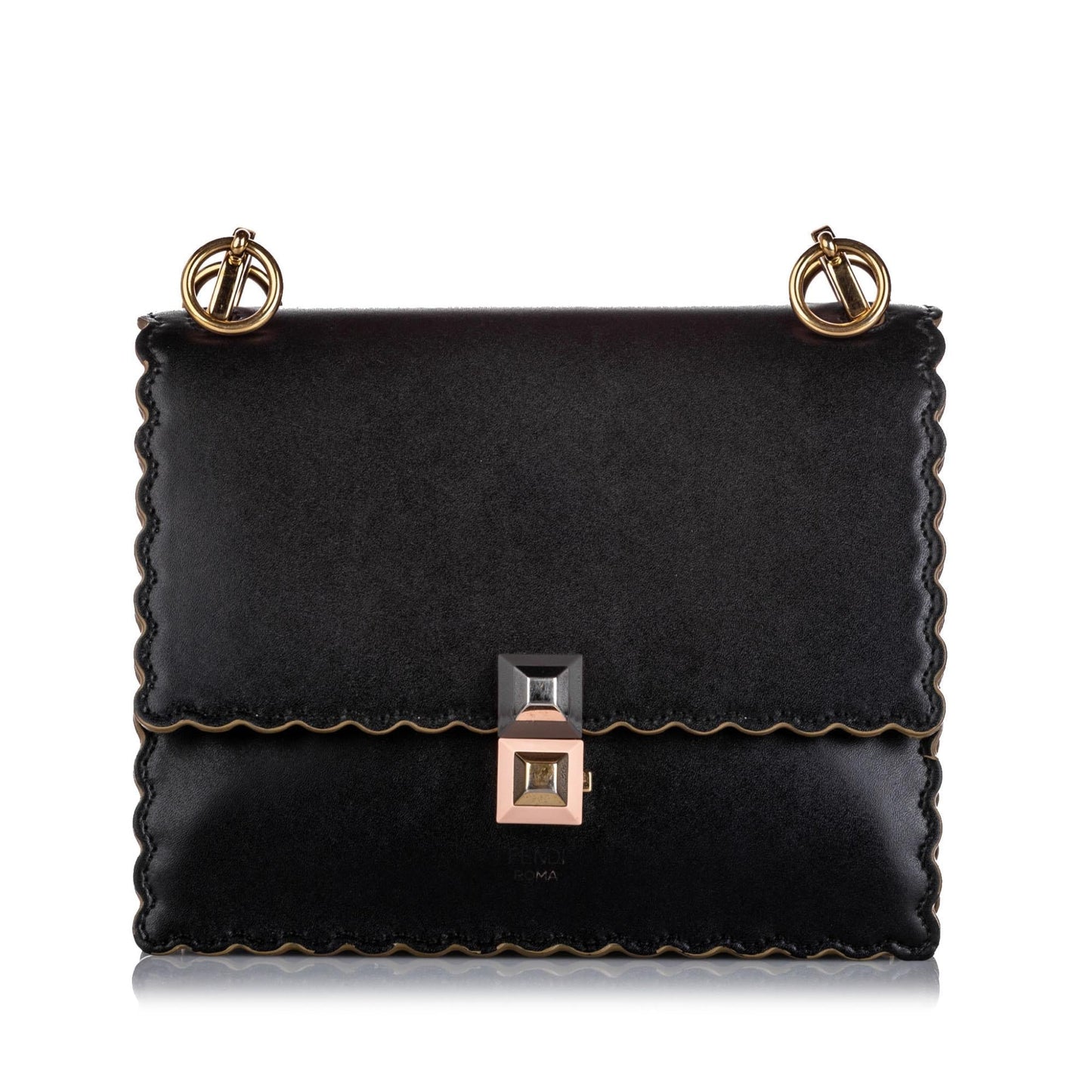 Fendi Kan I Leather Shoulder Bag