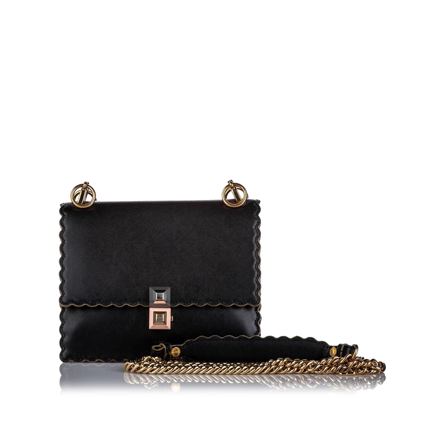 Fendi Kan I Leather Shoulder Bag