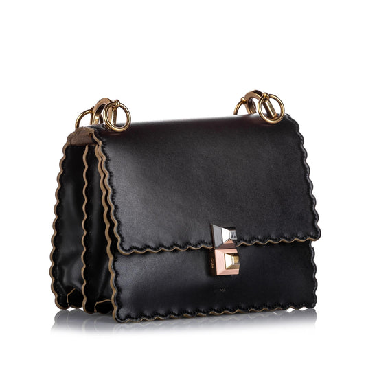 Fendi Kan I Leather Shoulder Bag