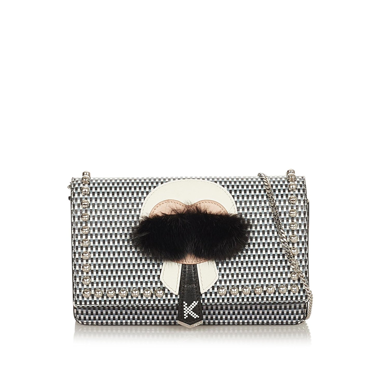 Fendi Karlito Leather Wallet on Chain