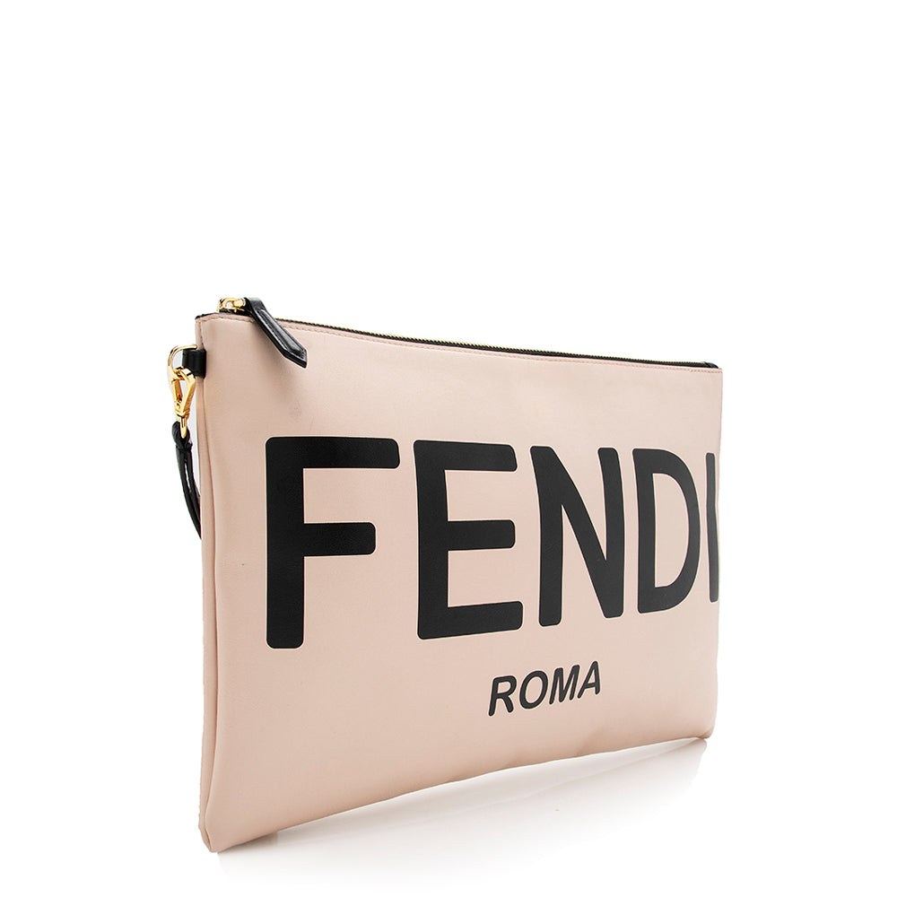 Fendi Leather Logo Pouch