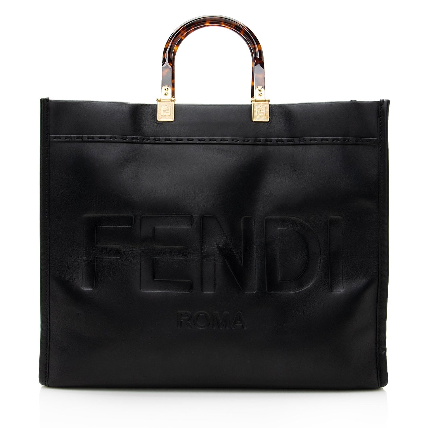 Fendi Leather Sunshine Large Shopper Tote