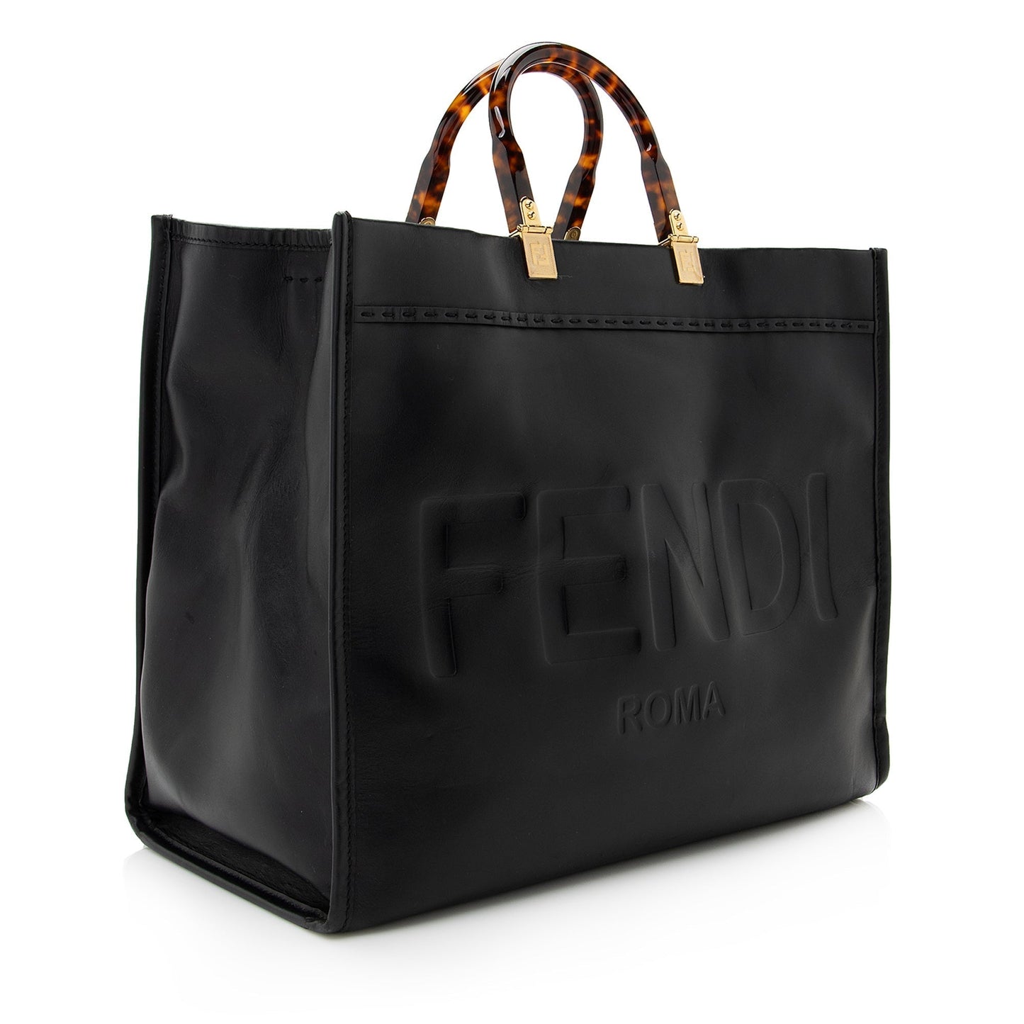 Fendi Leather Sunshine Large Shopper Tote