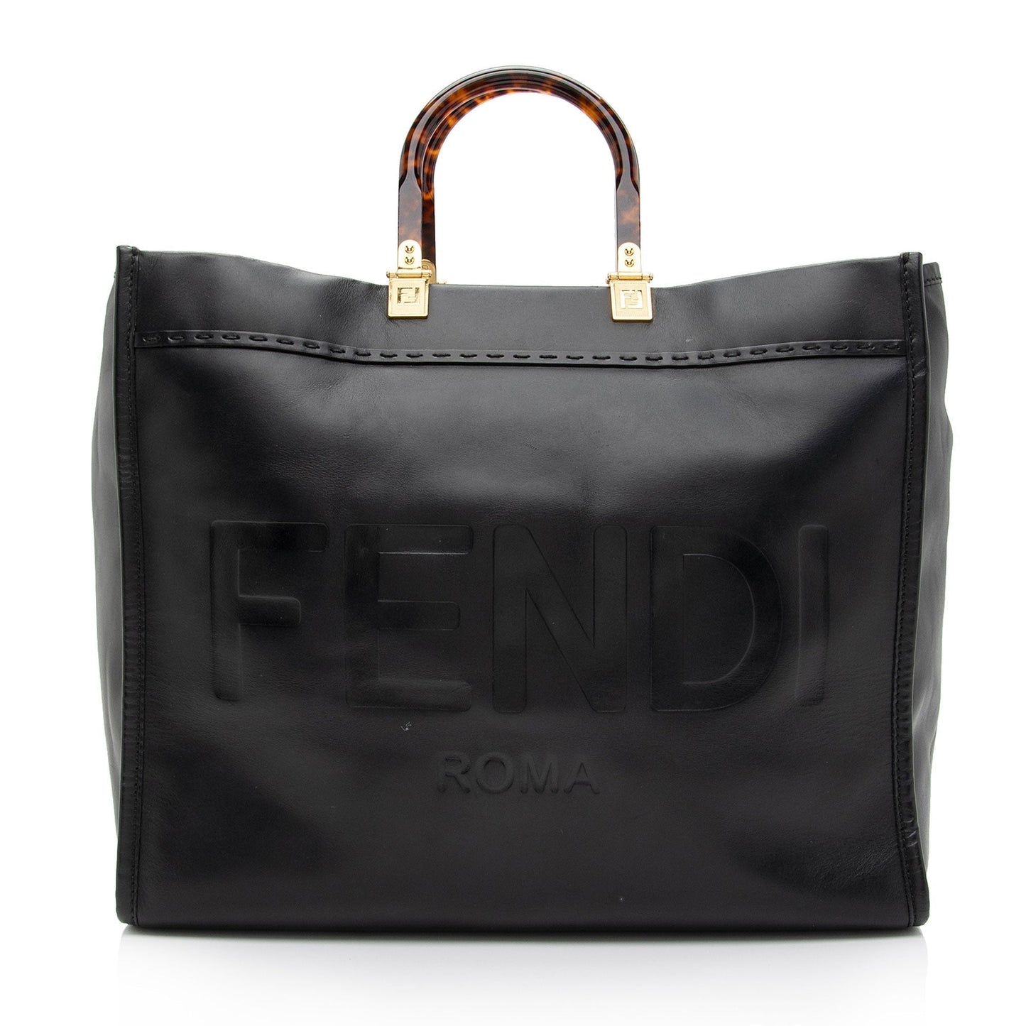 Fendi Leather Sunshine Large Shopper Tote