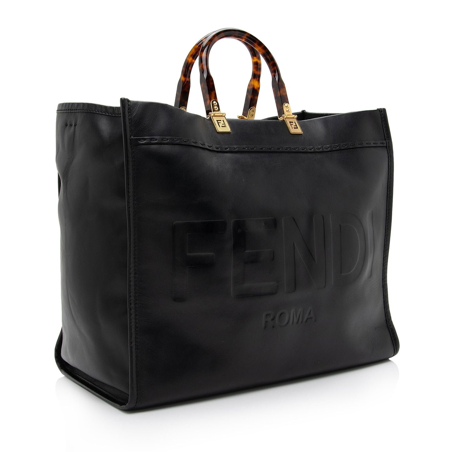 Fendi Leather Sunshine Large Shopper Tote