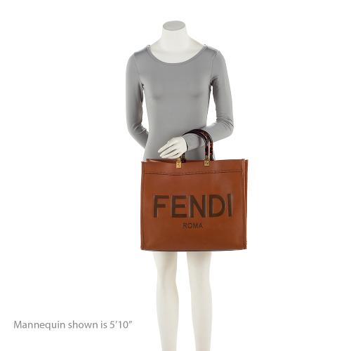 Fendi Leather Sunshine Large Shopper Tote