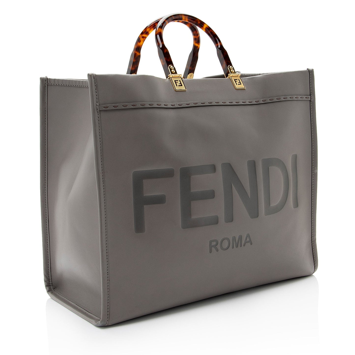 Fendi Leather Sunshine Large Shopper Tote