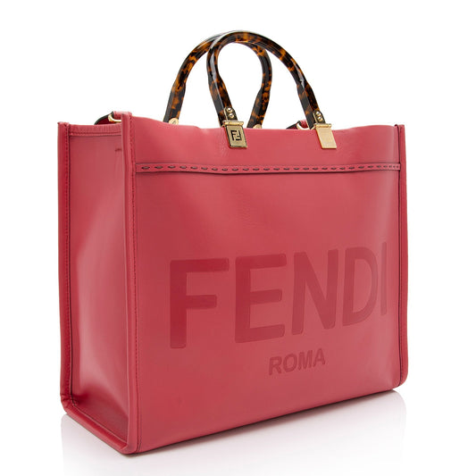 Fendi Leather Sunshine Medium Shopper Tote