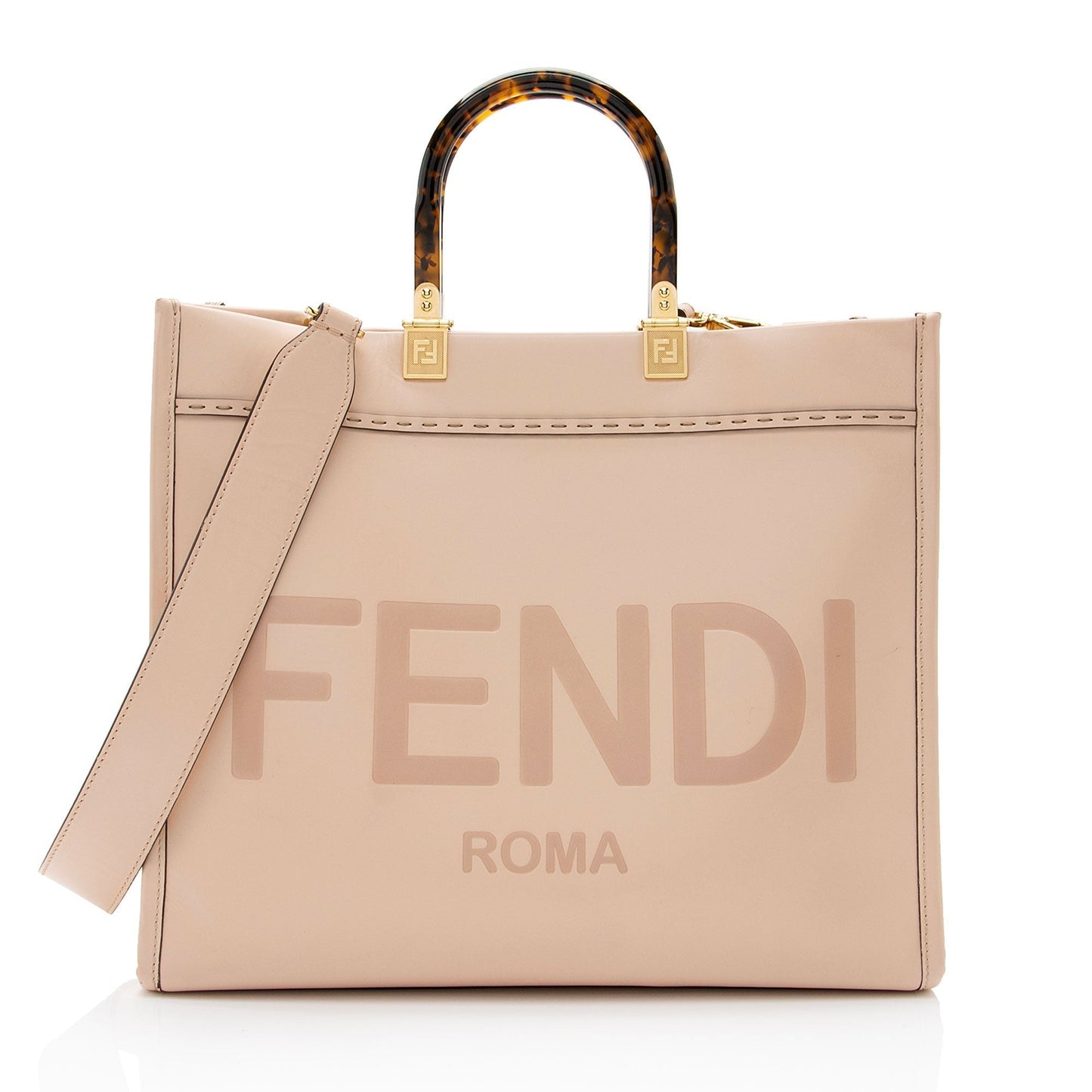 Fendi Leather Sunshine Medium Shopper Tote