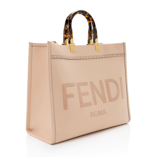 Fendi Leather Sunshine Medium Shopper Tote