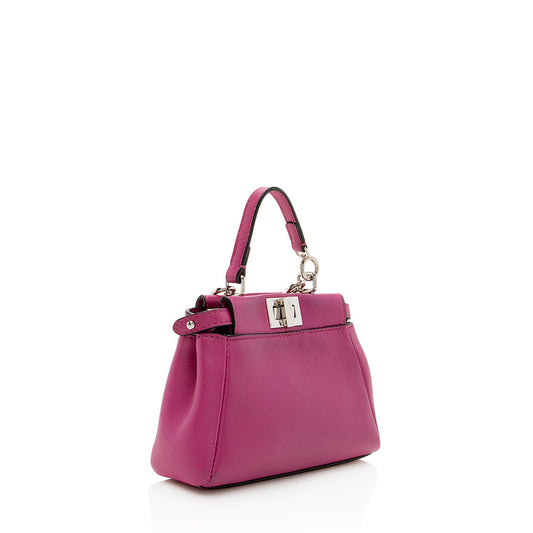 Fendi Nappa Leather Peekaboo Micro Shoulder Bag (SHF-19846)