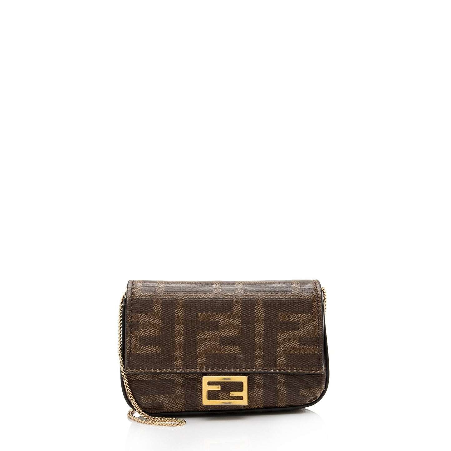 Fendi Zucca Spalmati Nano Baguette Charm Crossbody Bag