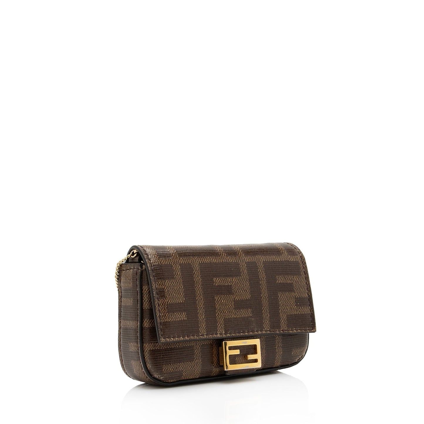 Fendi Zucca Spalmati Nano Baguette Charm Crossbody Bag