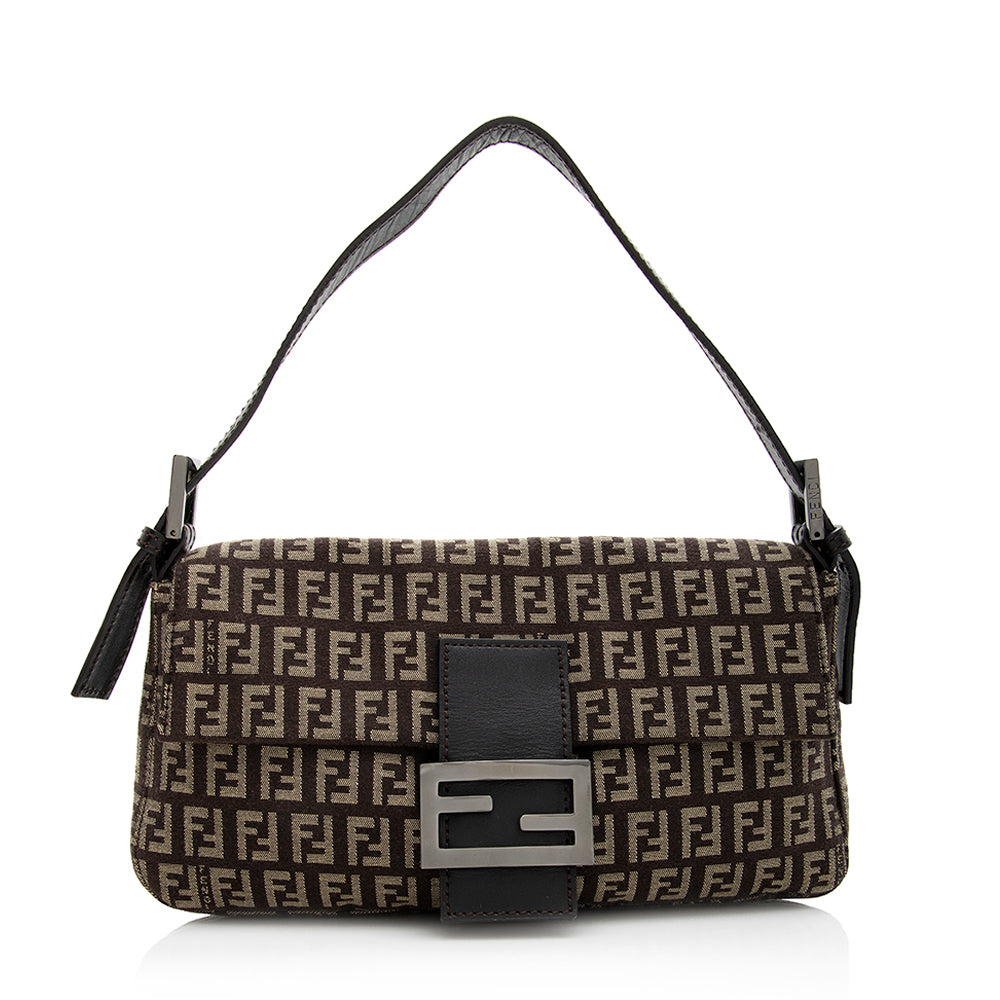 Fendi Zucchino Baguette Shoulder Bag