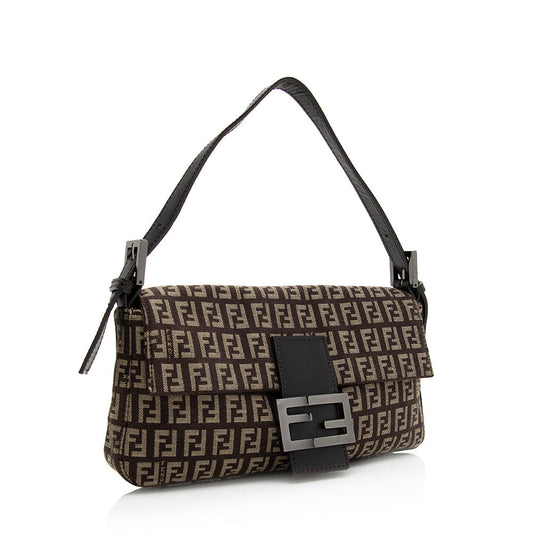 Fendi Zucchino Baguette Shoulder Bag