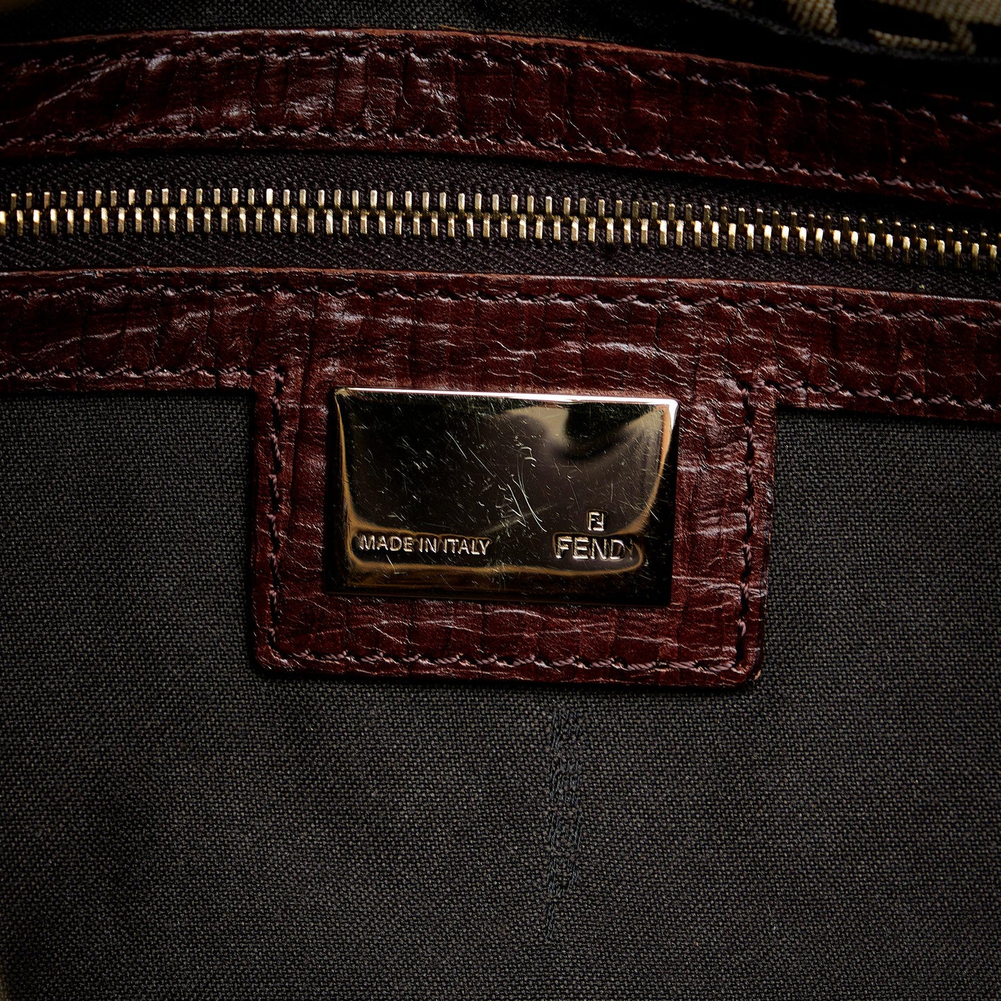 Fendi Zucchino Double Flap Baguette