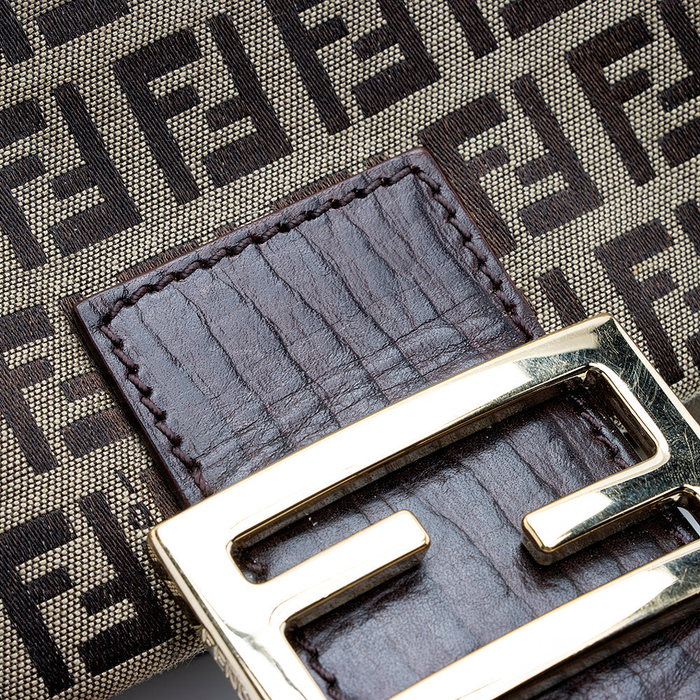 Fendi Zucchino Mini Baguette Bag