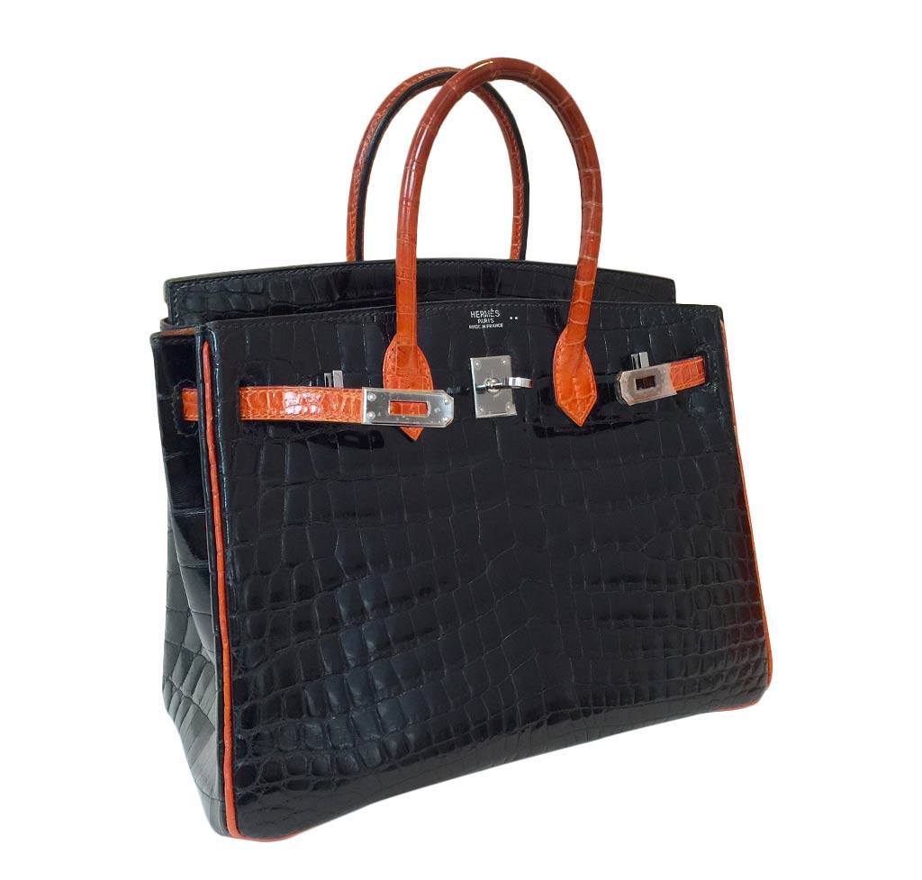 Hermes  Bi-Color Birkin Crocodile Bag 25cm