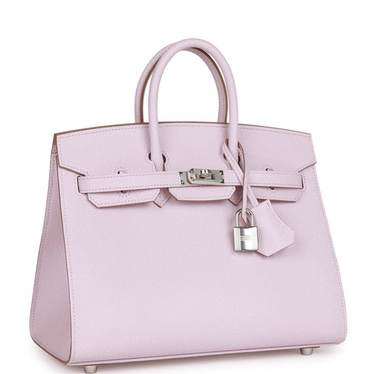 Hermes Birkin Sellier 25 Mauve Pale Epsom Palladium Hardware