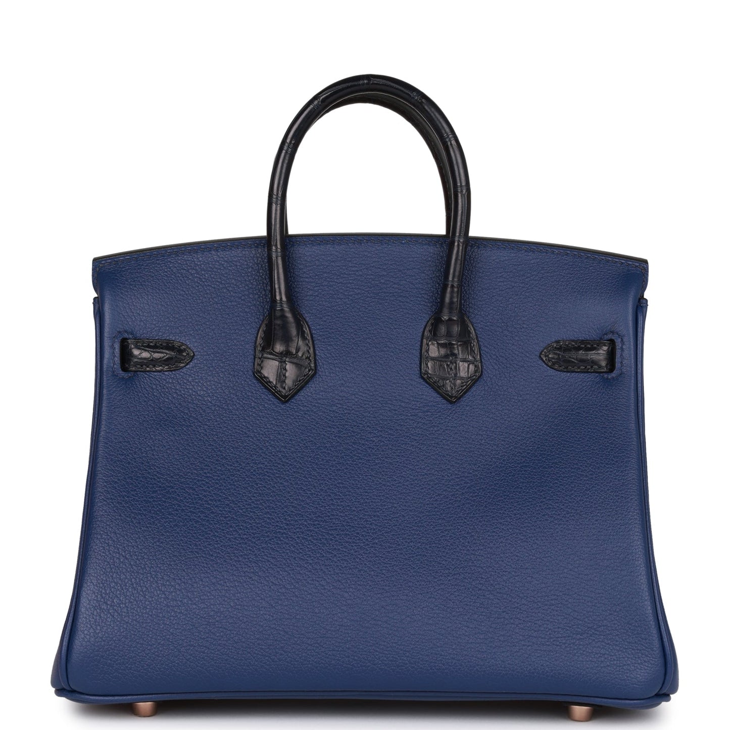 Hermes Birkin 25 Bleu Saphir and Marine Matte Alligator and Togo Touch Rose Gold Hardware