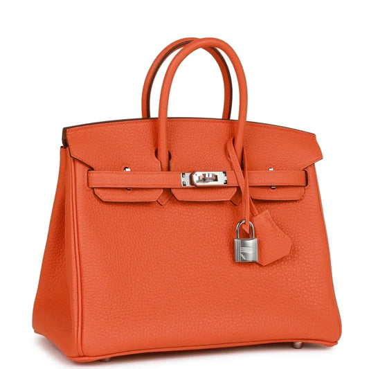 Hermes Birkin 25 Orange Togo Palladium Hardware