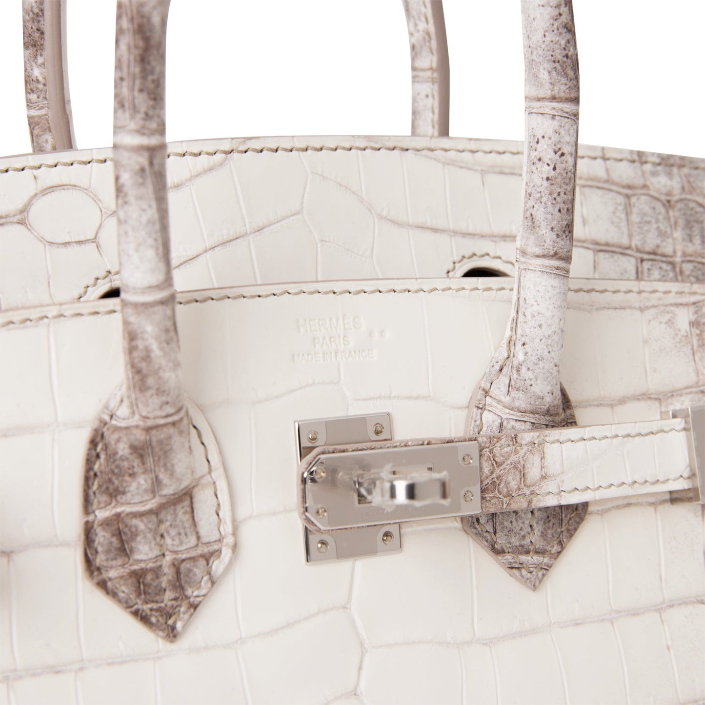 Hermes Birkin 25 Himalaya Niloticus Crocodile Palladium Hardware