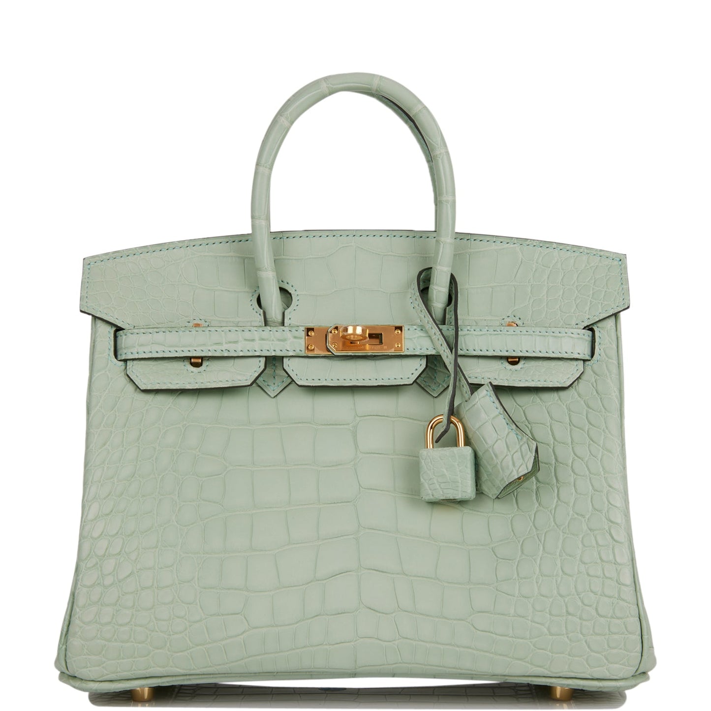 Hermes Birkin 25 Vert D'Eau Matte Alligator Gold Hardware