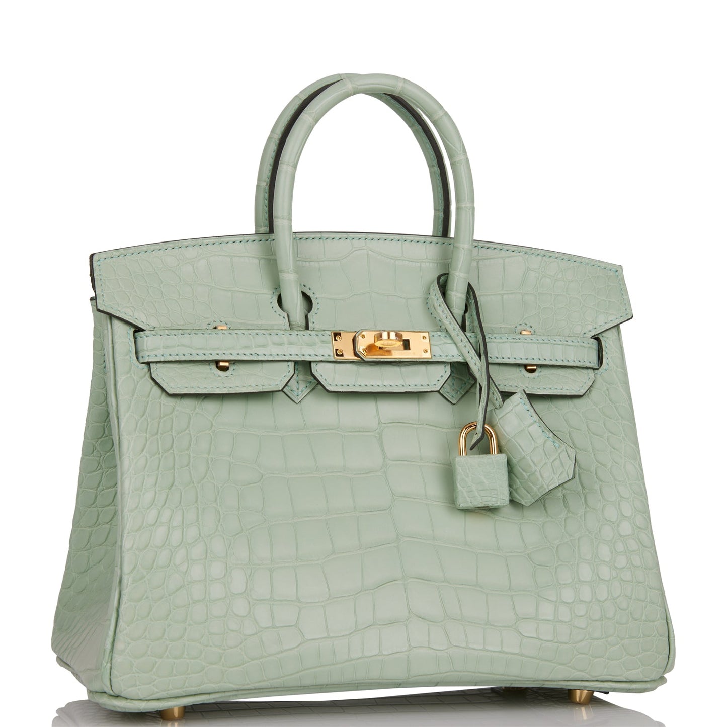 Hermes Birkin 25 Vert D'Eau Matte Alligator Gold Hardware