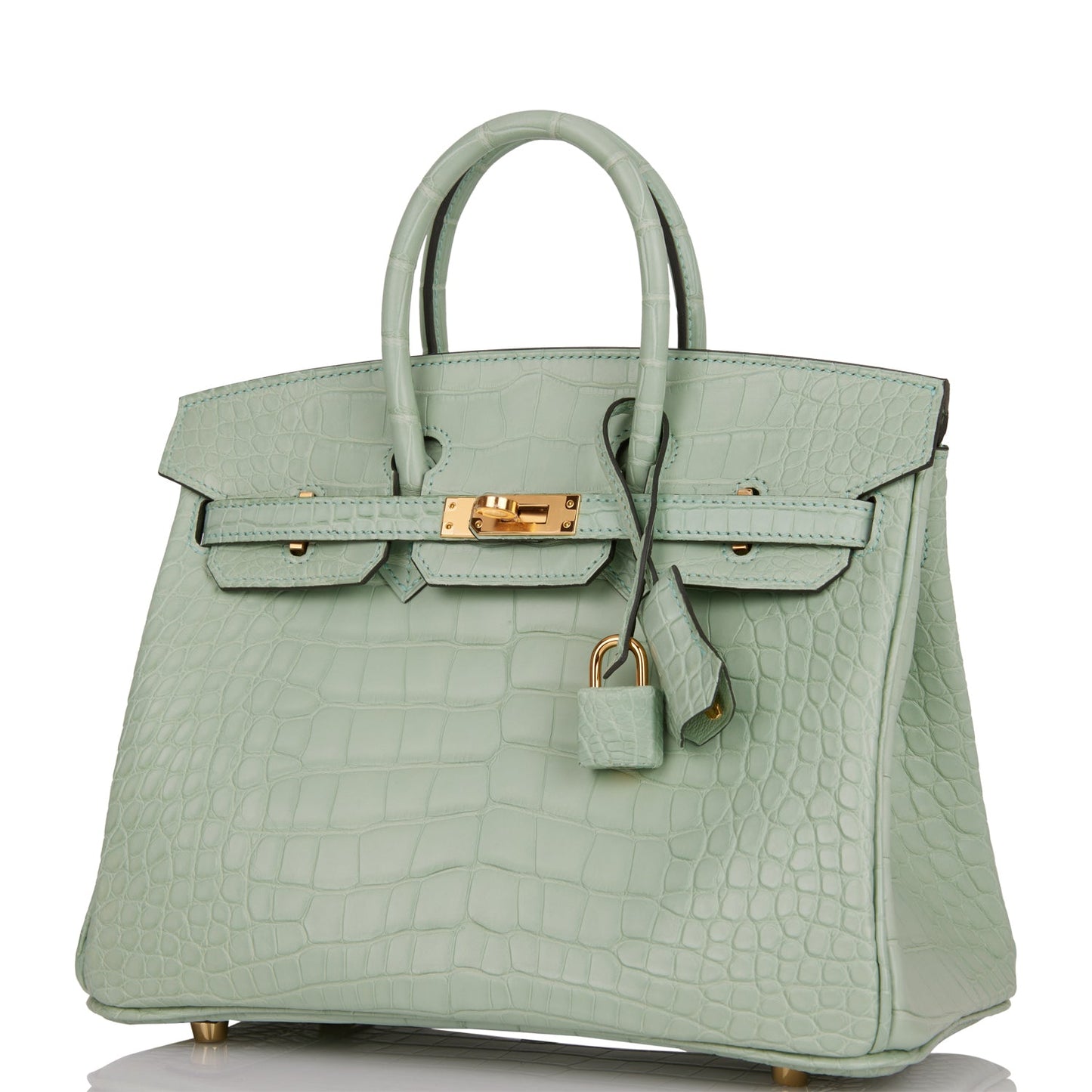 Hermes Birkin 25 Vert D'Eau Matte Alligator Gold Hardware