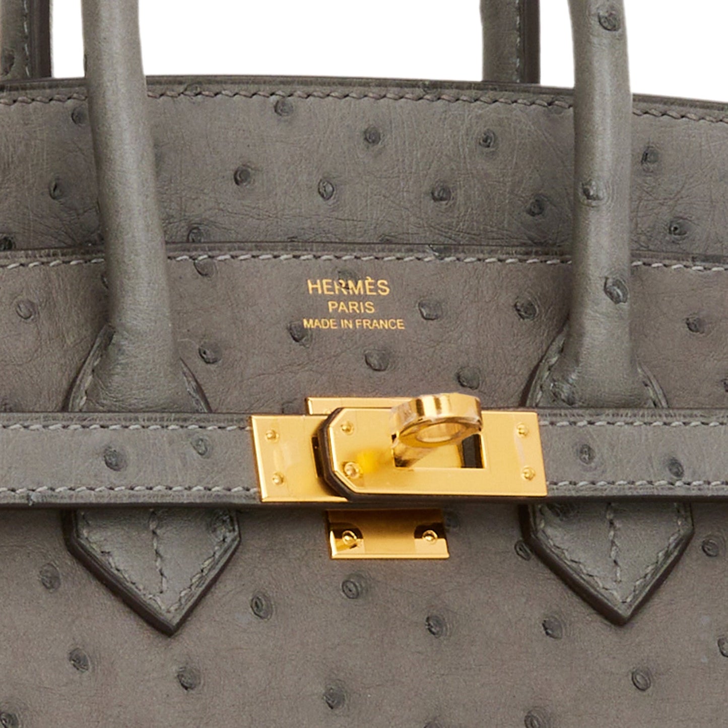 Hermes Birkin 25 Gris Meyer Ostrich Gold Hardware