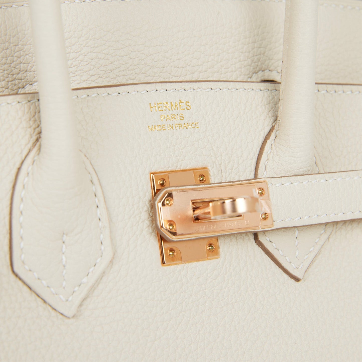 Hermes Birkin 25 Craie Togo Rose Gold Hardware