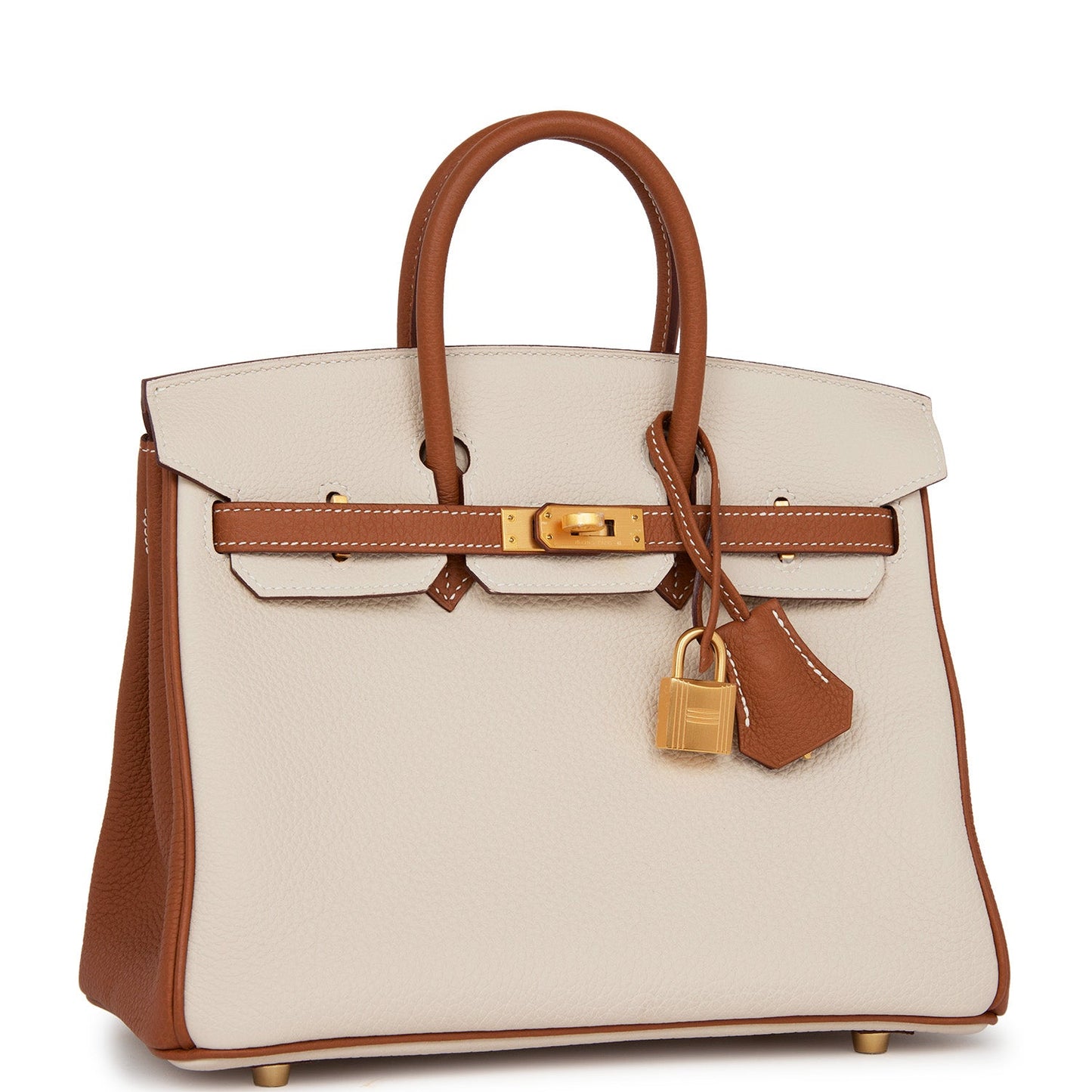 Hermes Special Order (HSS) Birkin 25 Craie and Gold Togo Brushed Gold Hardware