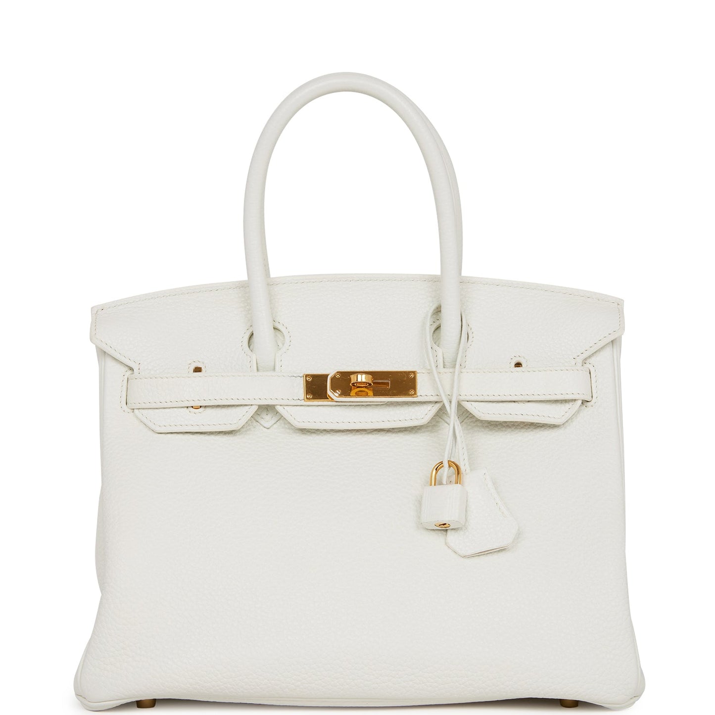 Hermes Birkin 30 White Clemence Gold Hardware