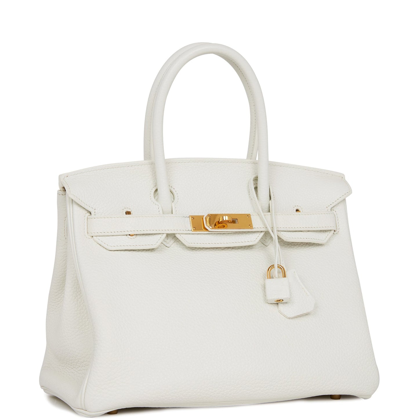 Hermes Birkin 30 White Clemence Gold Hardware