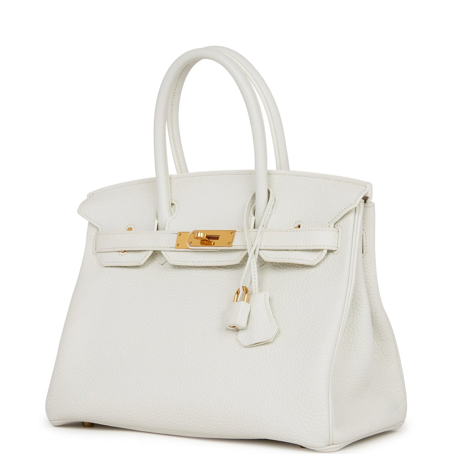 Hermes Birkin 30 White Clemence Gold Hardware