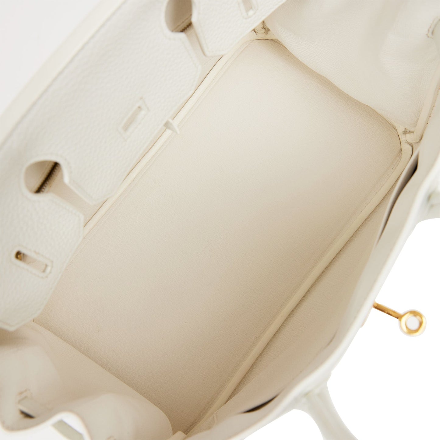 Hermes Birkin 30 White Clemence Gold Hardware