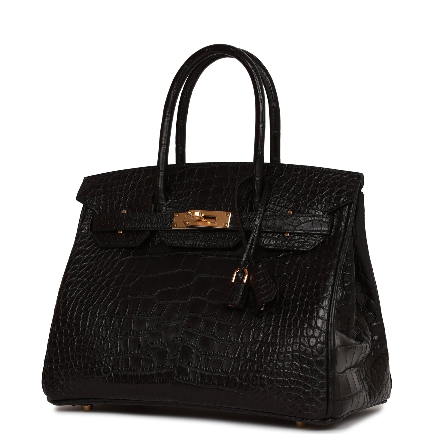 Hermes Birkin 30 Black Matte Alligator Gold Hardware