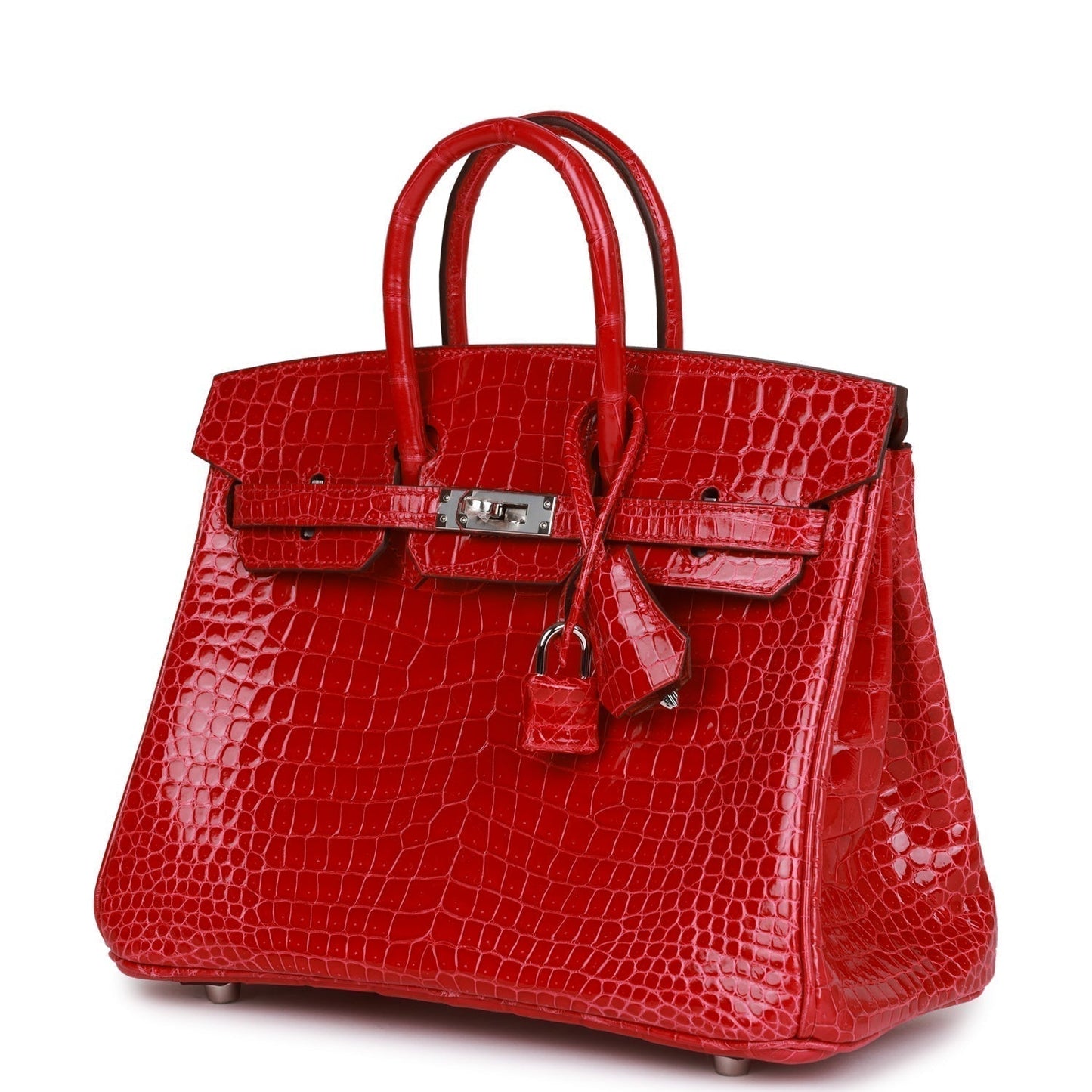 Hermes Special Order (HSS) Birkin 25 Braise Shiny Porosus Crocodile Palladium Hardware