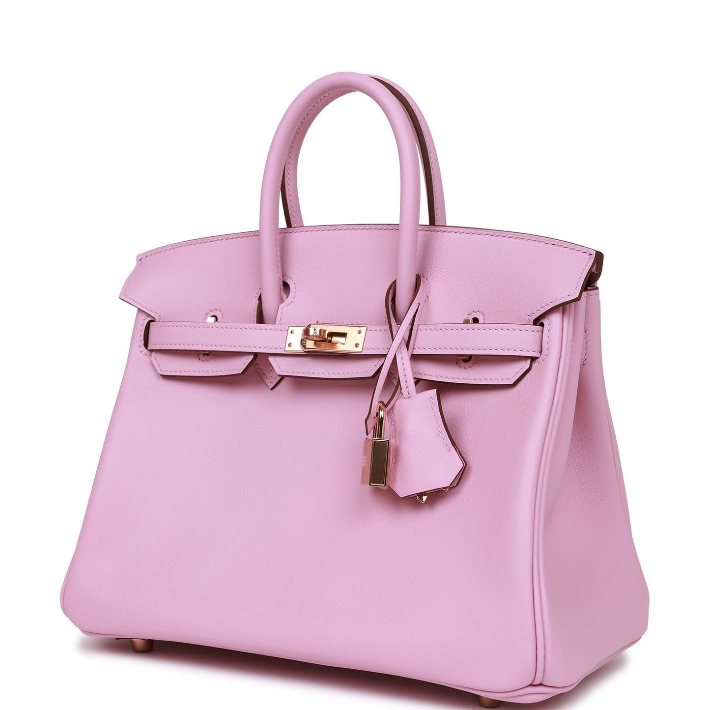 Hermes Birkin 25 Mauve Sylvestre Swift Rose Gold Hardware