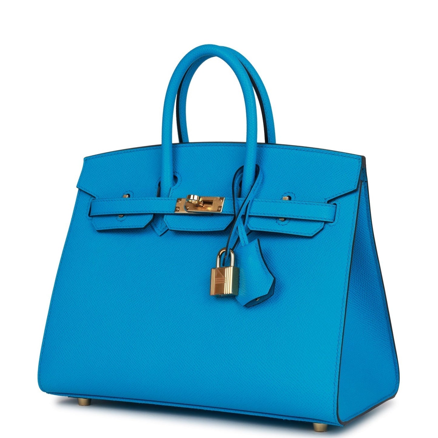 Hermes Birkin Sellier 25 Bleu Frida Epsom Gold Hardware