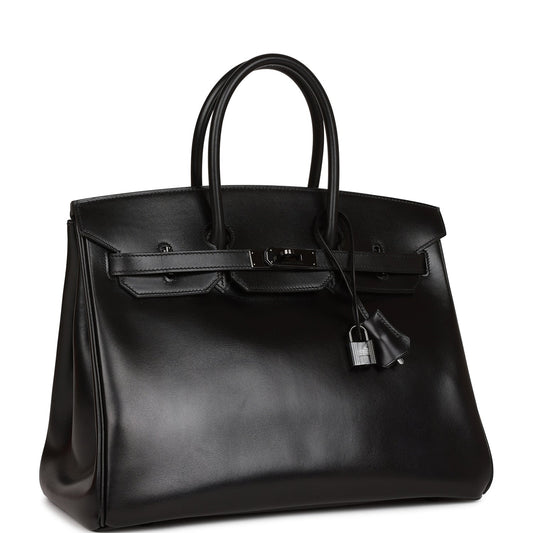 Hermes Birkin 35 SO BLACK Box Black Hardware