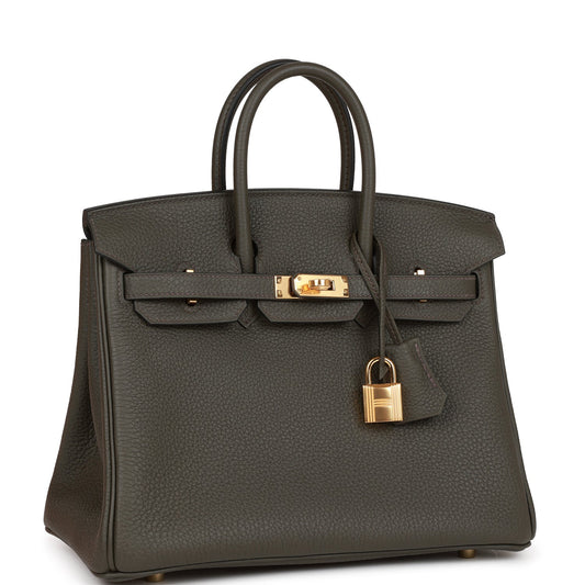 Hermes Birkin 25 Vert de Gris Togo Gold Hardware