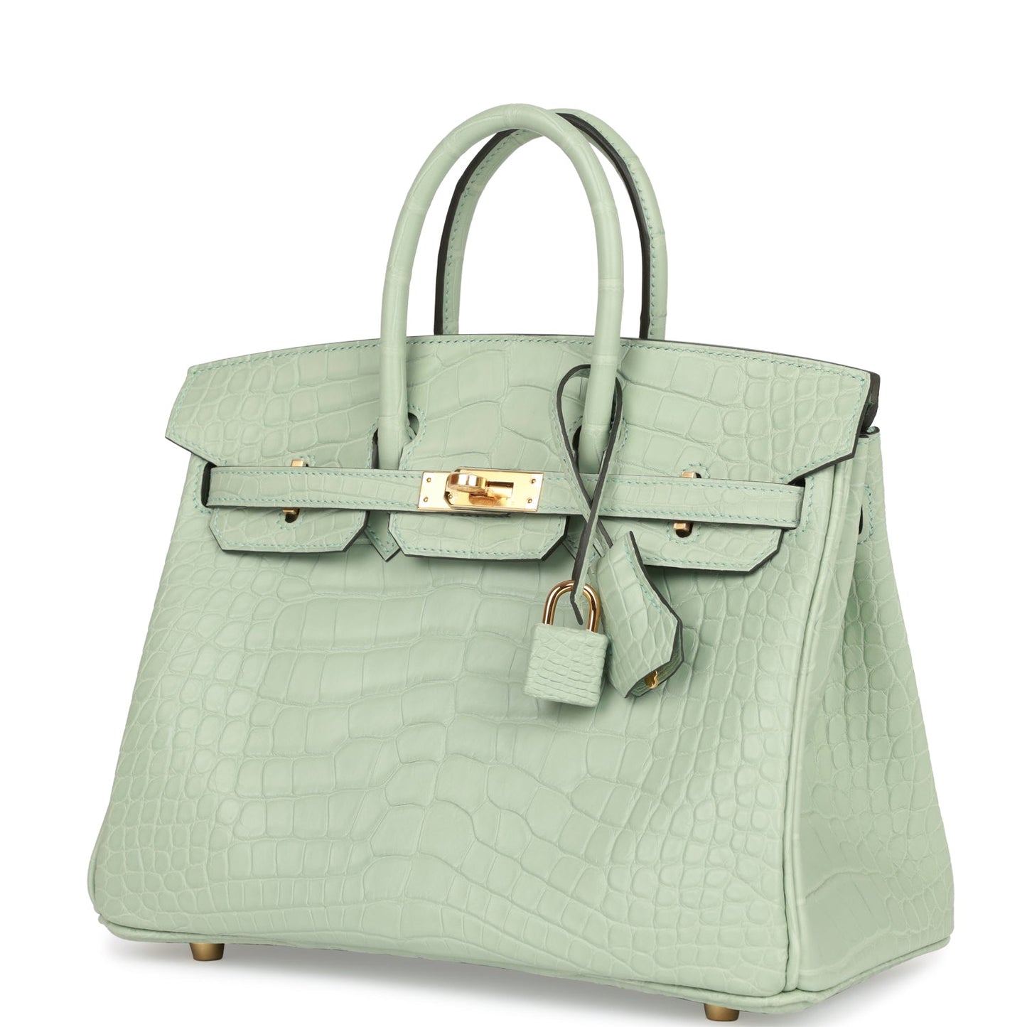 Hermes Birkin 25 Vert D'Eau Matte Alligator Gold Hardware